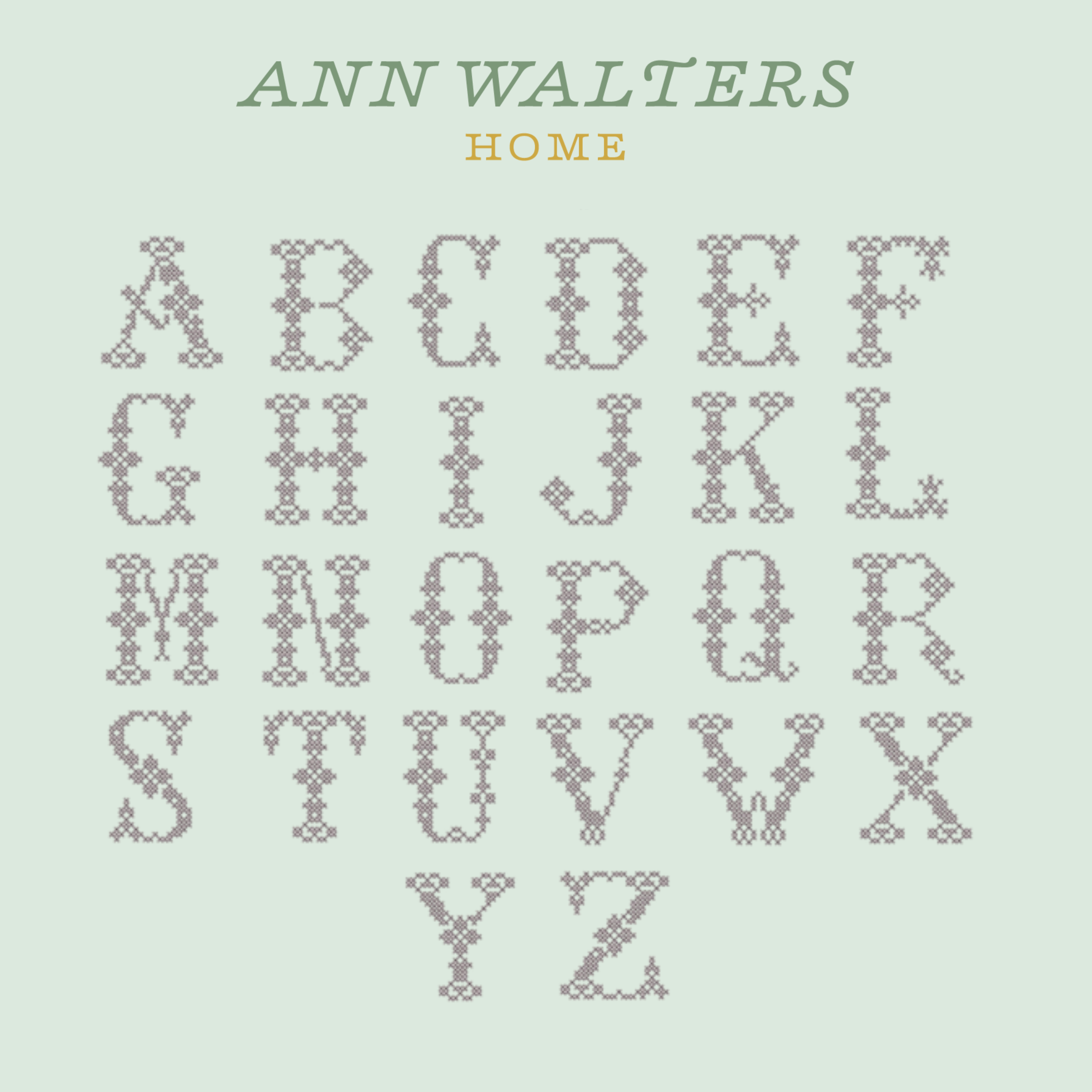 Personalized Vintage Cross Stitch Monogram Tea Towel