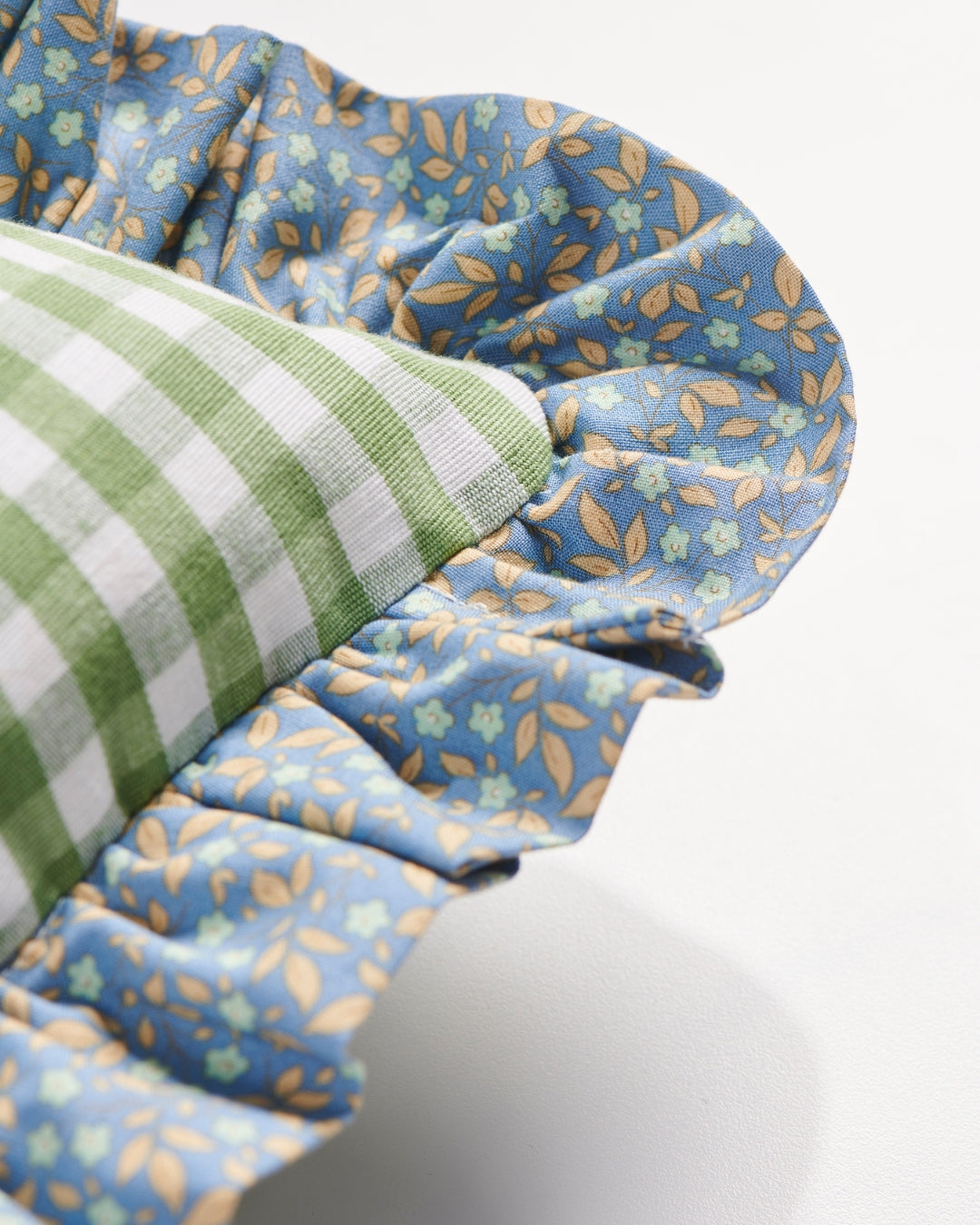 Ann Walters Kiwi + Salvia Ruffle Pillow