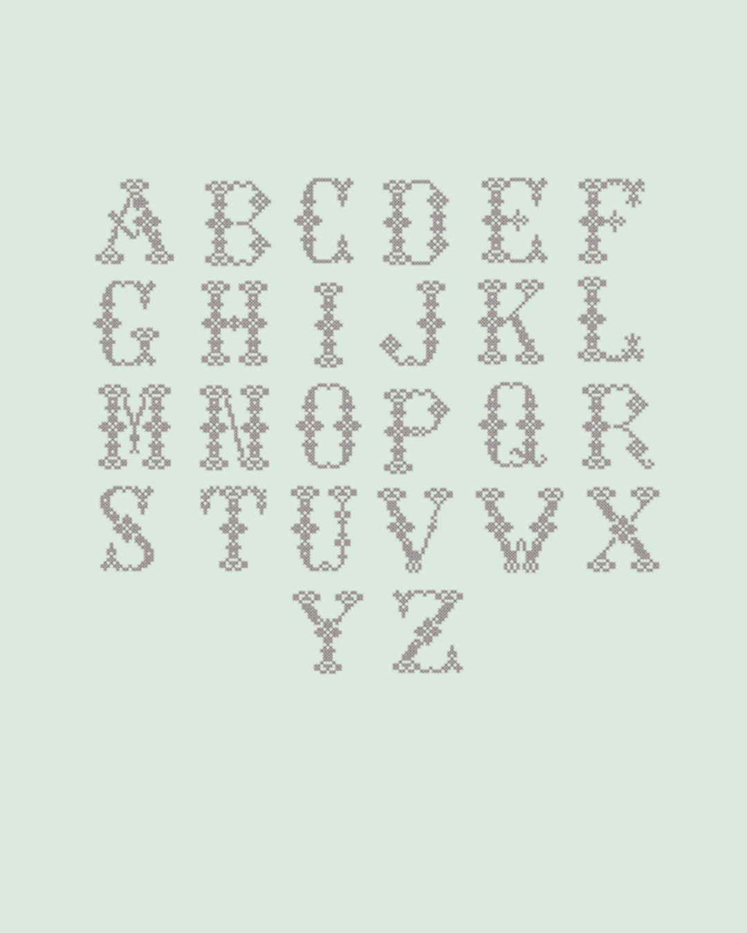 Monogram Cross Stitch Tea Towel