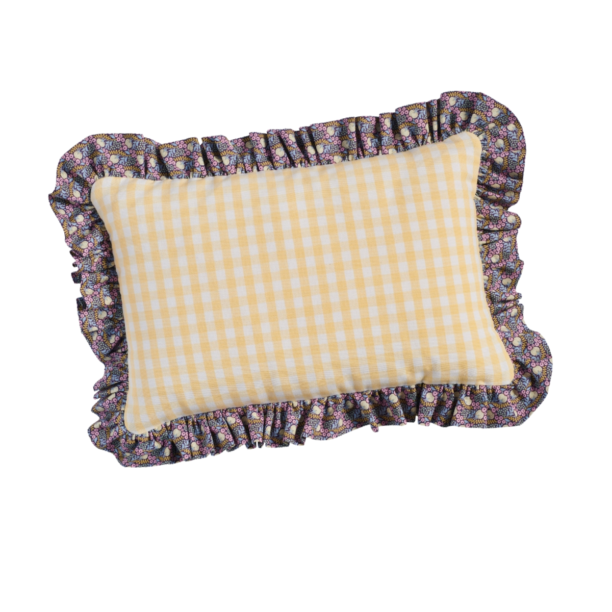 Lemon + Lilac Ruffle Pillow