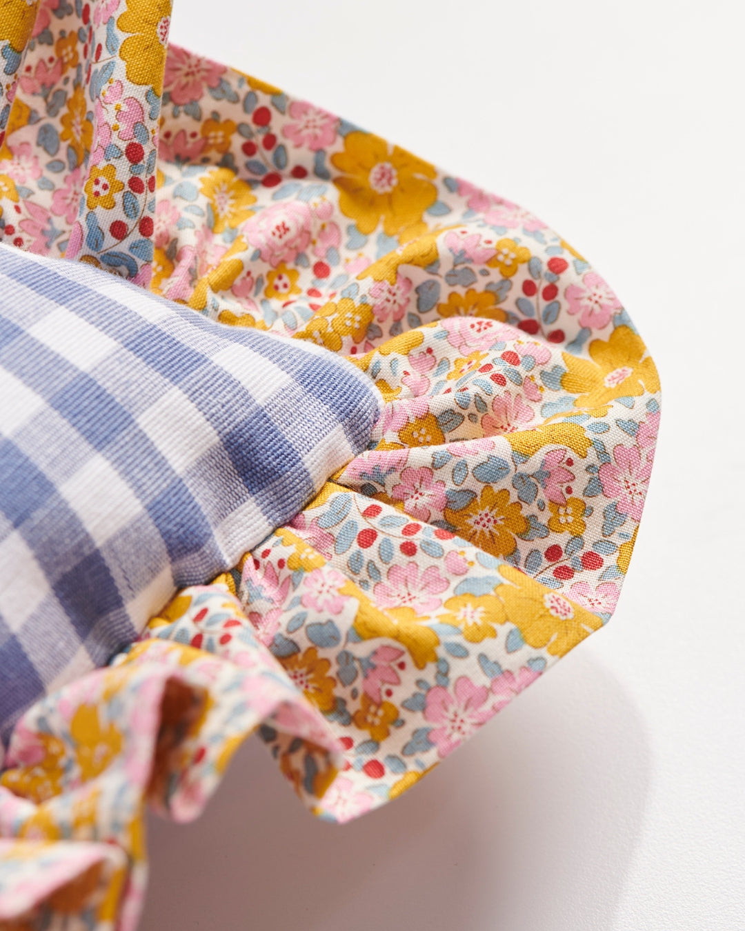 Ann Walters Blue Cabbage + Marigold Ruffle Pillow