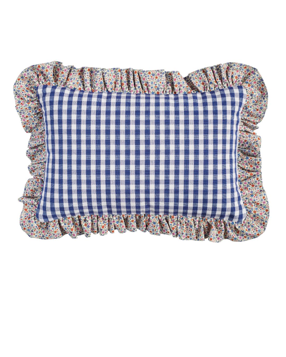 Ann Walters Blueberry + Dahlia Ruffle Pillow