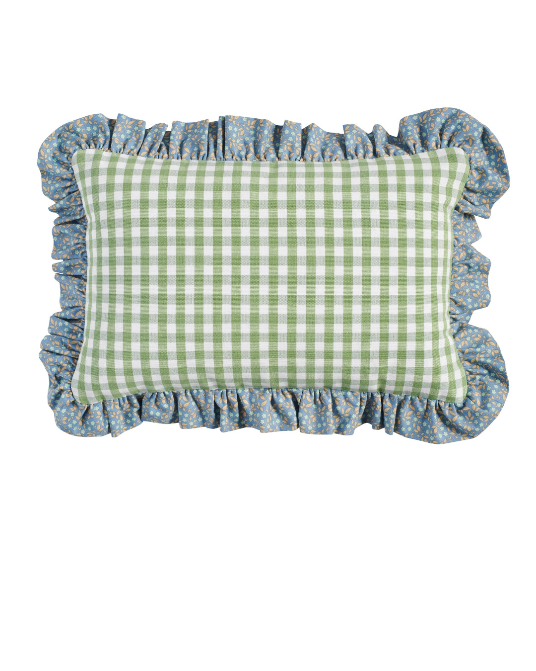 Ann Walters Kiwi + Salvia Ruffle Pillow